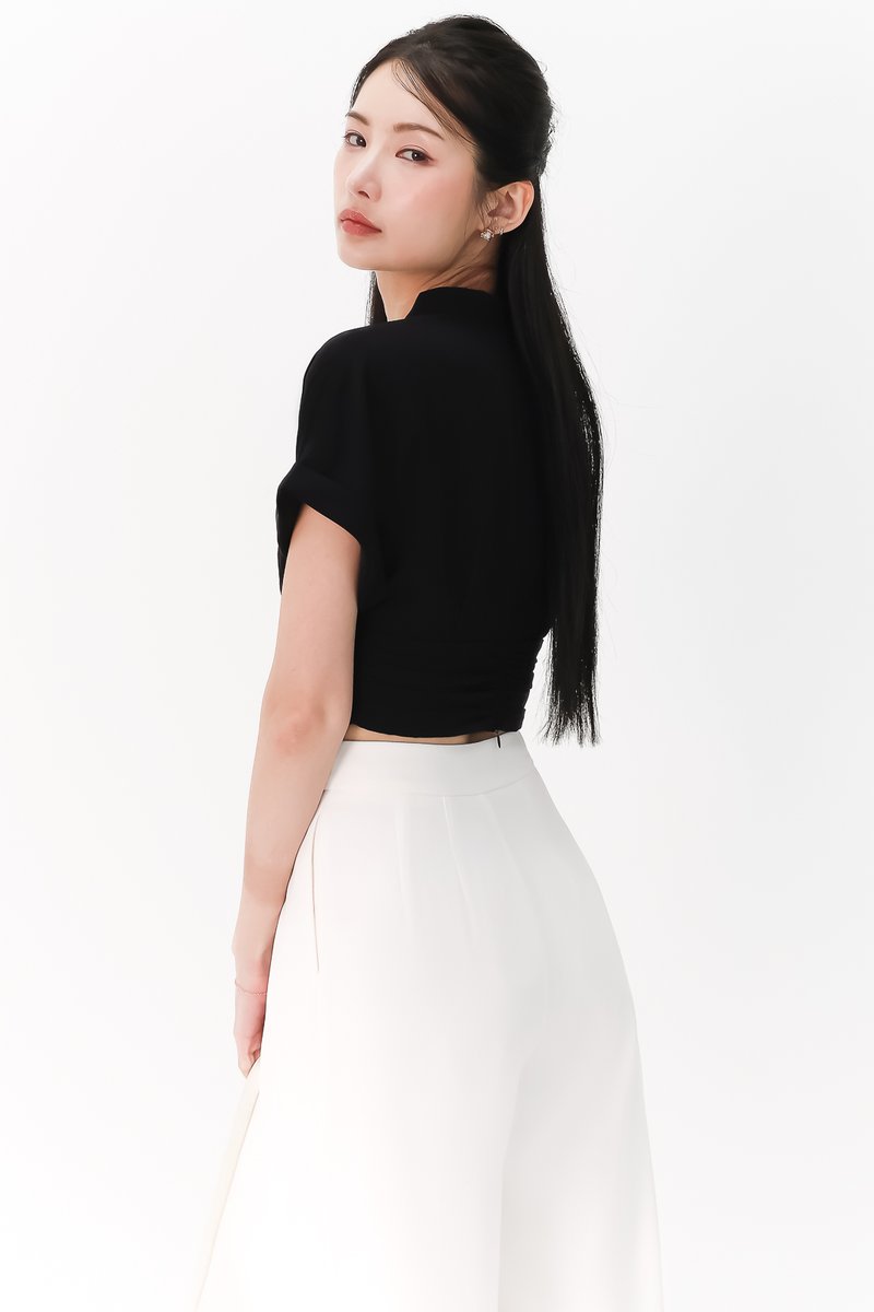 Sandy Sleeved Top in Steel Blue