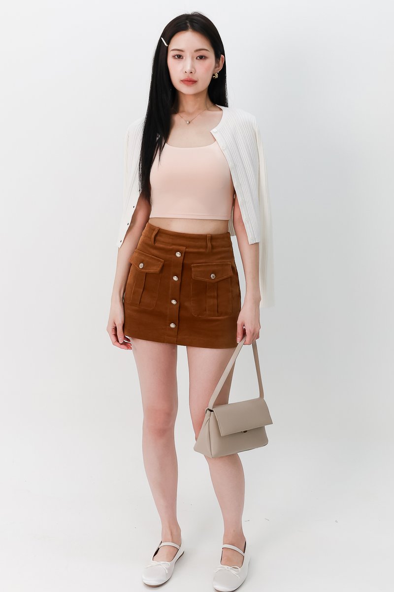 DEFECT | Carrie Cropped Tank Top in Blush in S