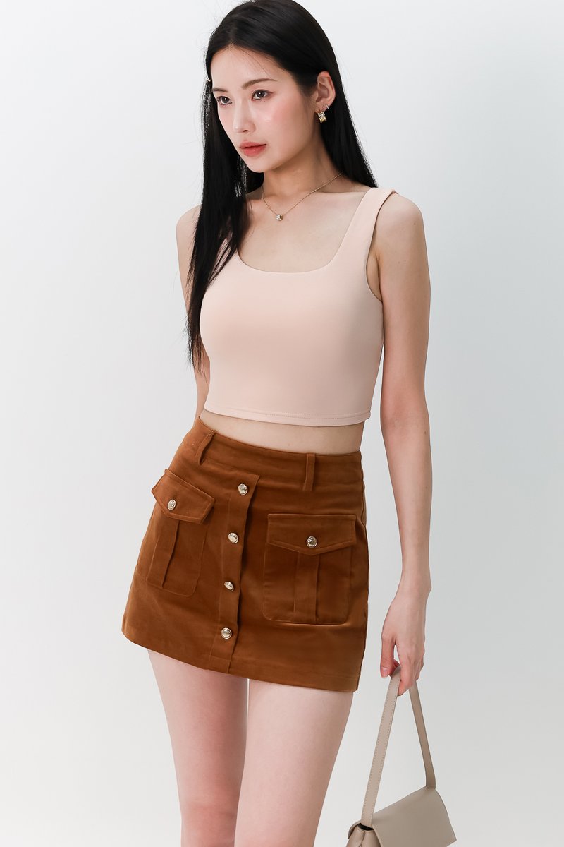 DEFECT | Carrie Cropped Tank Top in Blush in S