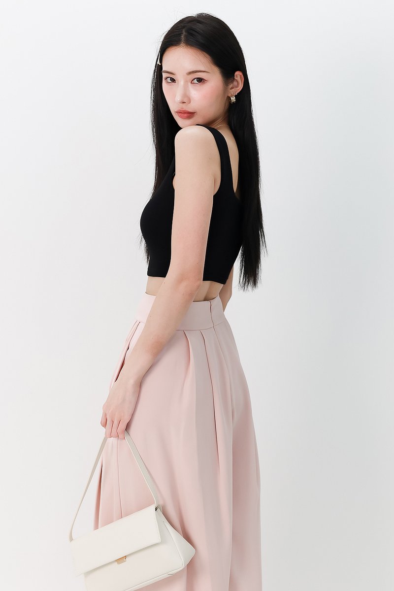Carrie Cropped Tank Top in Black Carrie Cropped Tank Top in Black