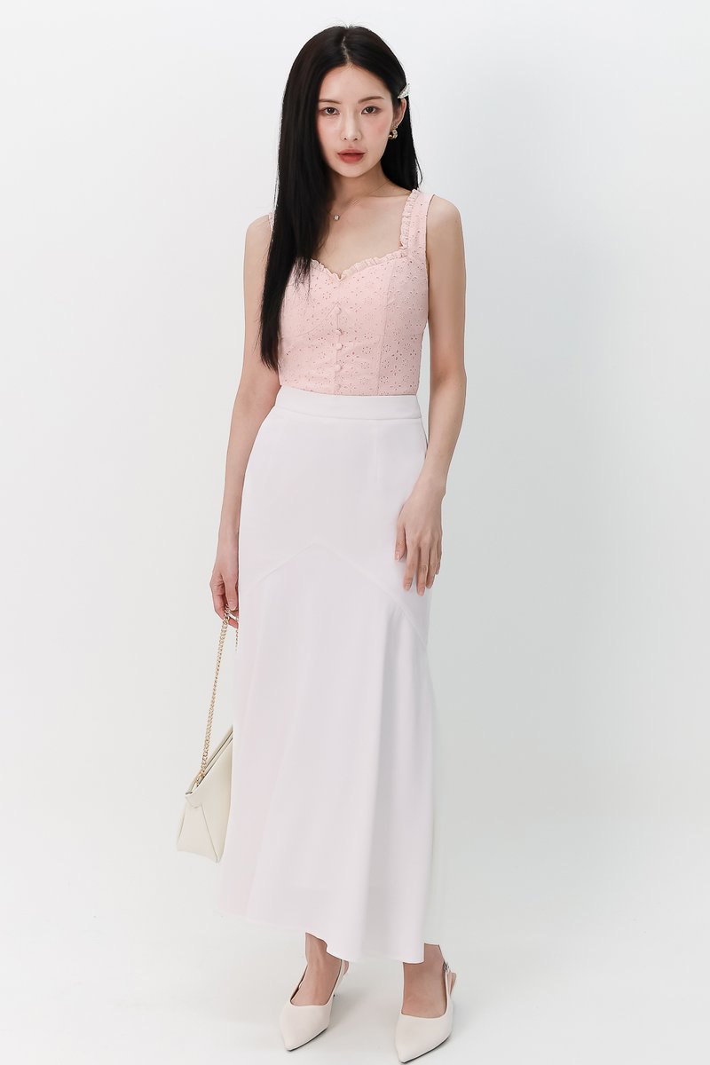 Melanie Mermaid Skirt in White Melanie Mermaid Skirt in White