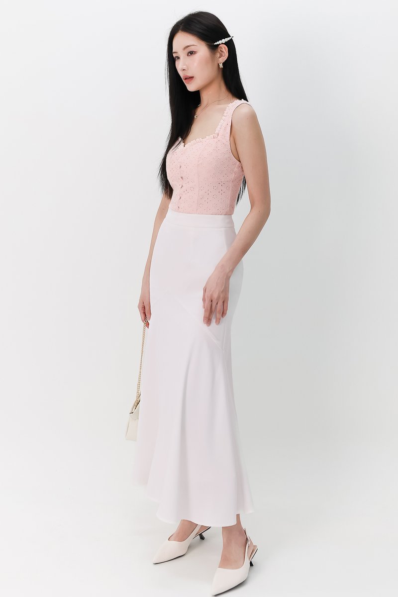 Edrina Eyelet Top in Light Pink