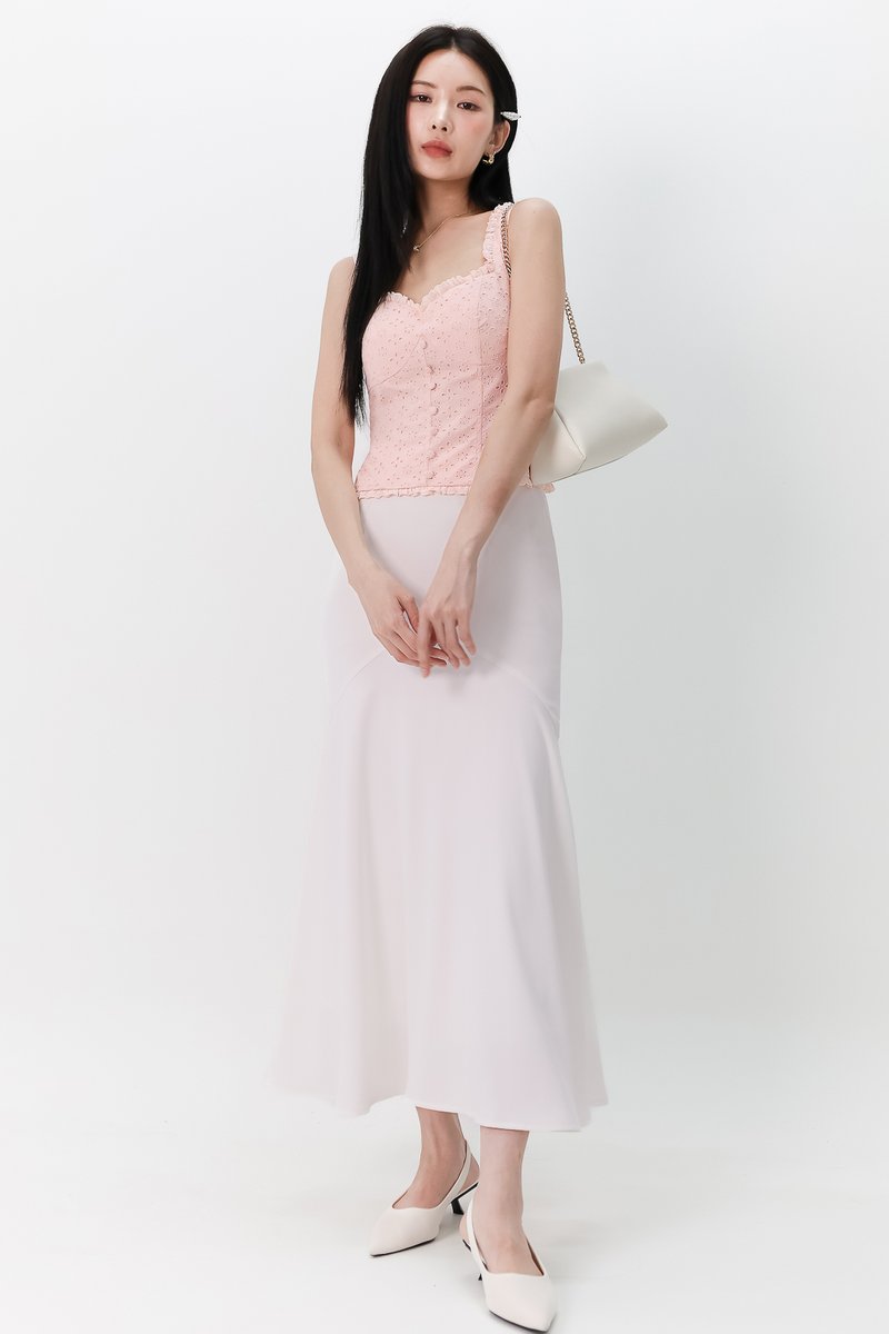 Edrina Eyelet Top in Light Pink