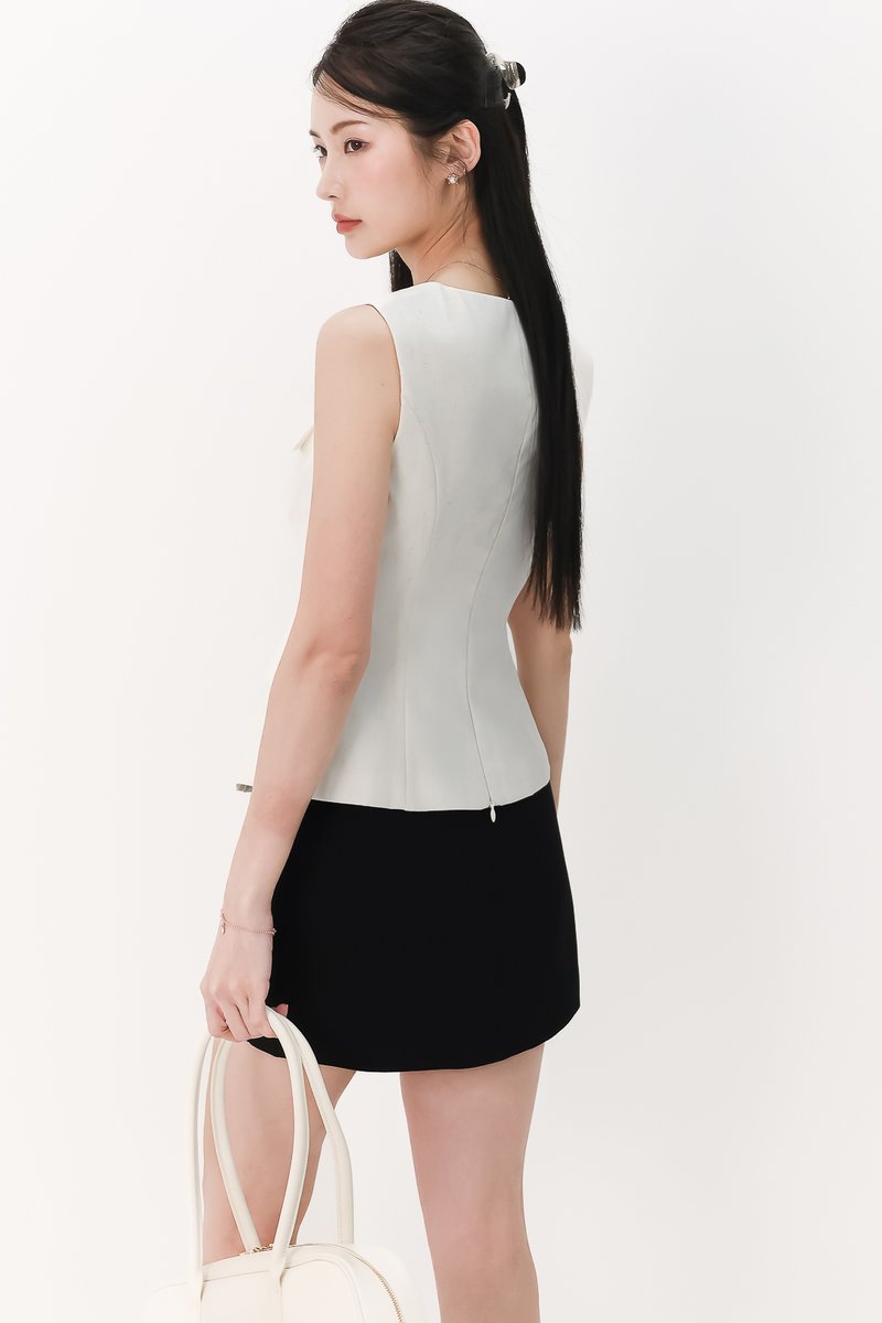 Veldra Vest Top in Cream