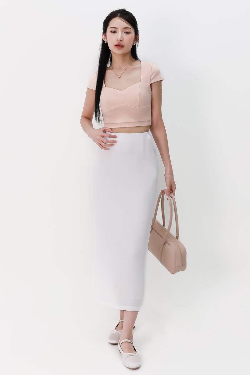 Meline Midi Skirt in White
