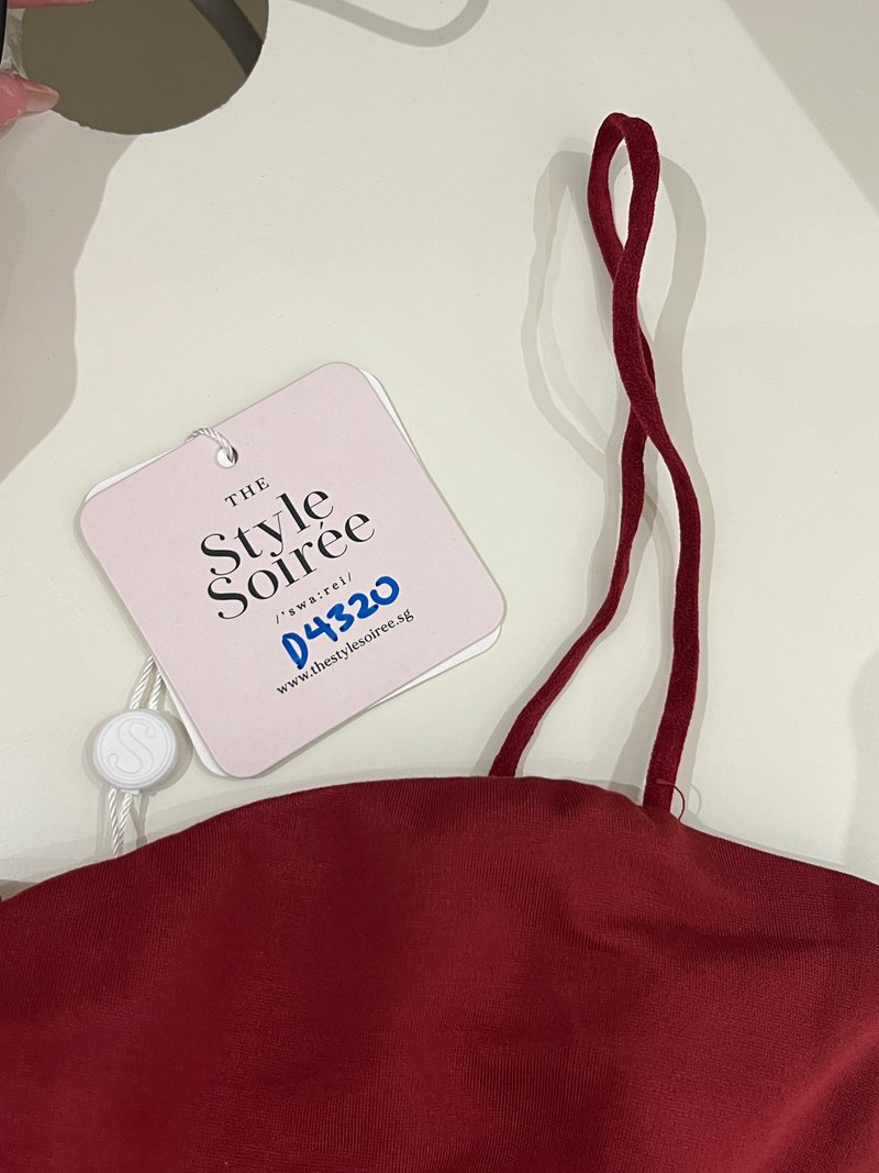 DEFECT | Swendy Sweetheart Ruched Midi in Muted Red in S DEFECT | Swendy Sweetheart Ruched Midi in Muted Red in S