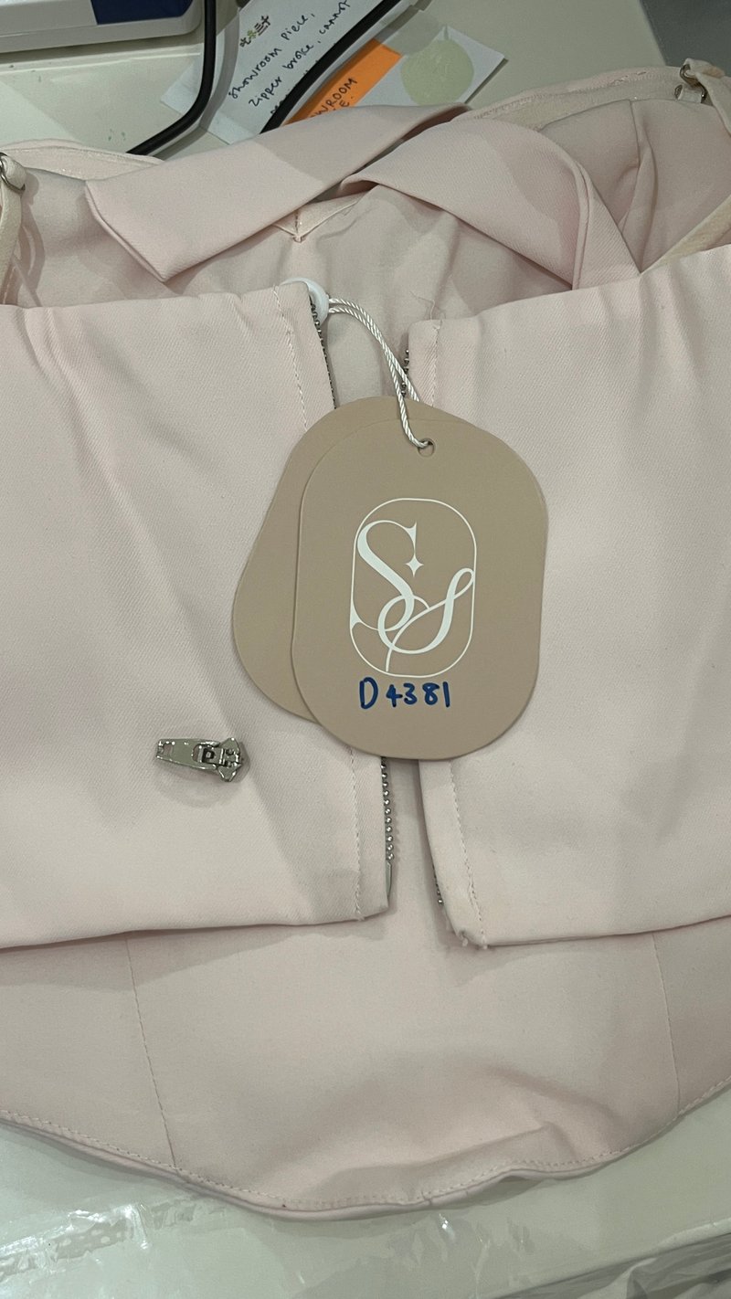 DEFECT | Caroline Co-ord Ribbon Top in Pastel Pink in M