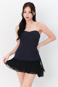 Scarlet Sweetheart Button Top in Midnight