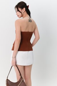 Scarlet Sweetheart Button Top in Autumn Brown Scarlet Sweetheart Button Top in Autumn Brown