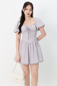 Brenlyn Bustier Romper Dress in Soft Lilac