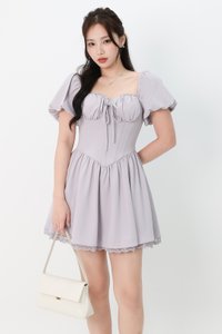 Brenlyn Bustier Romper Dress in Soft Lilac