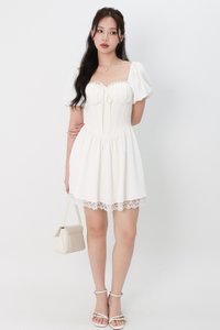 Brenlyn Bustier Romper Dress in White