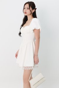 Brenlyn Bustier Romper Dress in White