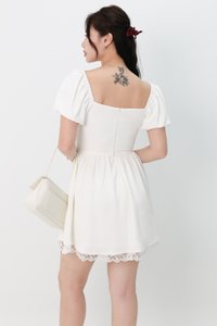 Brenlyn Bustier Romper Dress in White