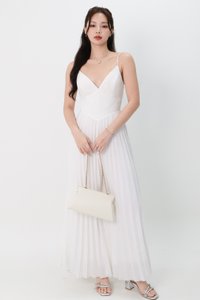 Paitlyn Pleated Jumpsuit in White Paitlyn Pleated Jumpsuit in White