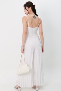 Paitlyn Pleated Jumpsuit in White Paitlyn Pleated Jumpsuit in White