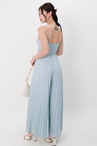 Paitlyn Pleated Jumpsuit in Tiffany Blue