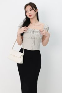 Sierra Sleeve Bustier Top in Fog Grey Sierra Sleeve Bustier Top in Fog Grey
