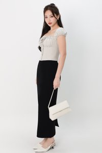 Sierra Sleeve Bustier Top in Fog Grey Sierra Sleeve Bustier Top in Fog Grey