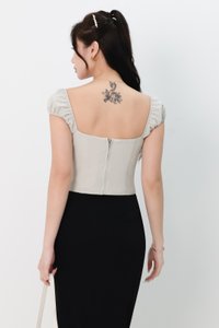 Sierra Sleeve Bustier Top in Fog Grey Sierra Sleeve Bustier Top in Fog Grey