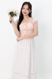 RESTOCKS | Sierra Sleeve Bustier Top in Light Blush Pink