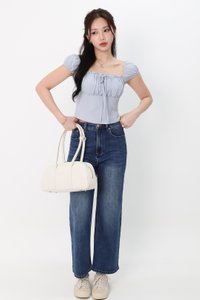 RESTOCKS 2 | Sierra Sleeve Bustier Top in Light Blue RESTOCKS 2 | Sierra Sleeve Bustier Top in Light Blue