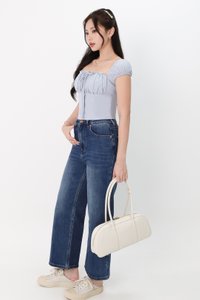 RESTOCKS 2 | Sierra Sleeve Bustier Top in Light Blue RESTOCKS 2 | Sierra Sleeve Bustier Top in Light Blue