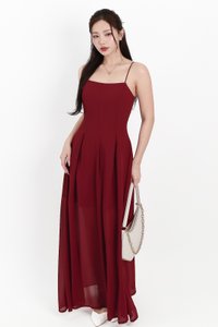 Caprina Chiffon Maxi Dress in Maroon