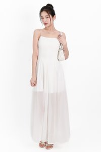 Caprina Chiffon Maxi Dress in White