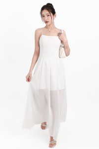 Caprina Chiffon Maxi Dress in White