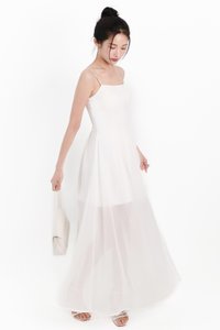 Caprina Chiffon Maxi Dress in White