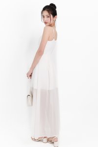 DEFECT | Caprina Chiffon Maxi Dress in White in S