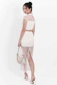 Lexi Lace Cheongsam Co-ord Set in White Lexi Lace Cheongsam Co-ord Set in White