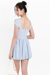 Melody Mesh Bubble Romper Dress in Light Blue Melody Mesh Bubble Romper Dress in Light Blue