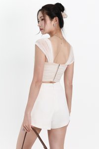 Gemma Gradient Mesh Bustier Top in White Gemma Gradient Mesh Bustier Top in White