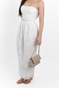 Evelyn Embossed Floral Skirt in White Evelyn Embossed Floral Skirt in White