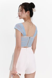 Gemma Gradient Mesh Bustier Top in Blue Gemma Gradient Mesh Bustier Top in Blue