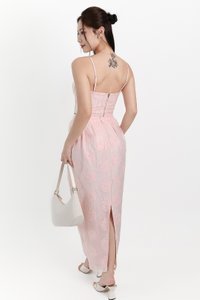 Evelyn Embossed Floral Top in Light Pink