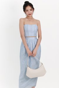 Evelyn Embossed Floral Top in Blue Evelyn Embossed Floral Top in Blue