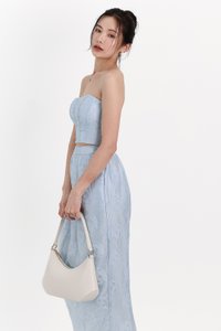 Evelyn Embossed Floral Top in Blue Evelyn Embossed Floral Top in Blue