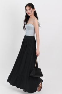 Maddey Maxi Flare Skirt in Black ( Regular Length )