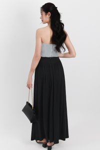 Maddey Maxi Flare Skirt in Black ( Regular Length )