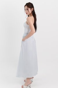 DEFECT | Maddey Maxi Flare Skirt in Light Ice Blue ( Petite Length ) in XL DEFECT | Maddey Maxi Flare Skirt in Light Ice Blue ( Petite Length ) in XL