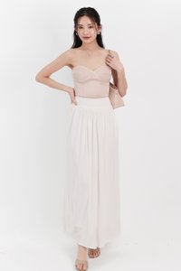 Maddey Maxi Flare Skirt in White ( Regular Length )