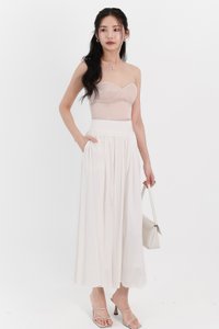 Maddey Maxi Flare Skirt in White ( Petite Length )