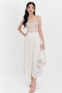 Maddey Maxi Flare Skirt in White ( Petite Length )