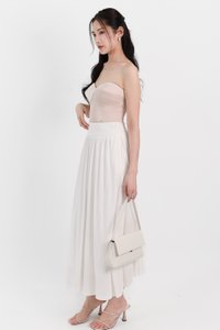 Maddey Maxi Flare Skirt in White ( Petite Length )