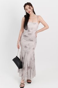 Willow Watercolour Floral Mesh Midaxi in Grey Florals ( Regular Length ) Willow Watercolour Floral Mesh Midaxi in Grey Florals ( Regular Length )