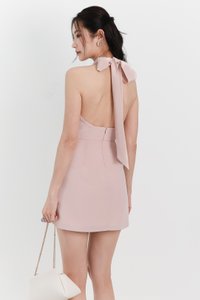 Hedaline Halter Dress in Pastel Pink