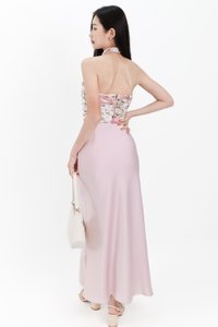 DEFECT | Prissia Pleated Halter Top in Pink Butterfly in XS & S DEFECT | Prissia Pleated Halter Top in Pink Butterfly in XS & S